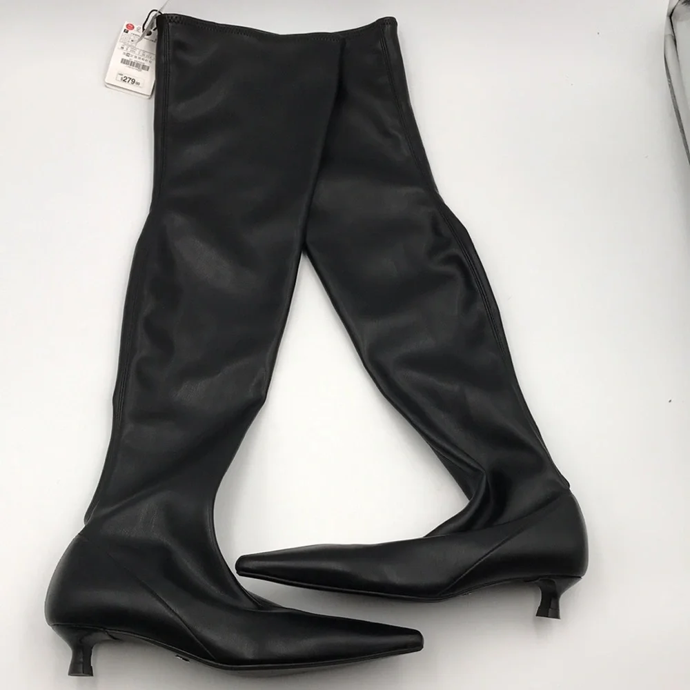 Zara black leather